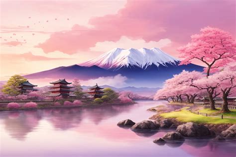 Japanese Spring Scenery Wallpaper Graphic by Forhadx5 · Creative Fabrica