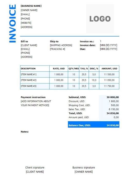 FREE Trucking Invoice Templates Word Excel PDF