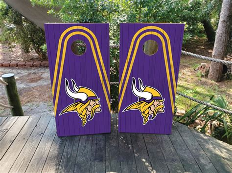 WATERPROOF Minnesota Vikings Cornhole Board Wraps Decals 3M Vinyl EBay