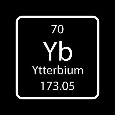 Ytterbium Symbol Chemical Element Of The Periodic Table Vector