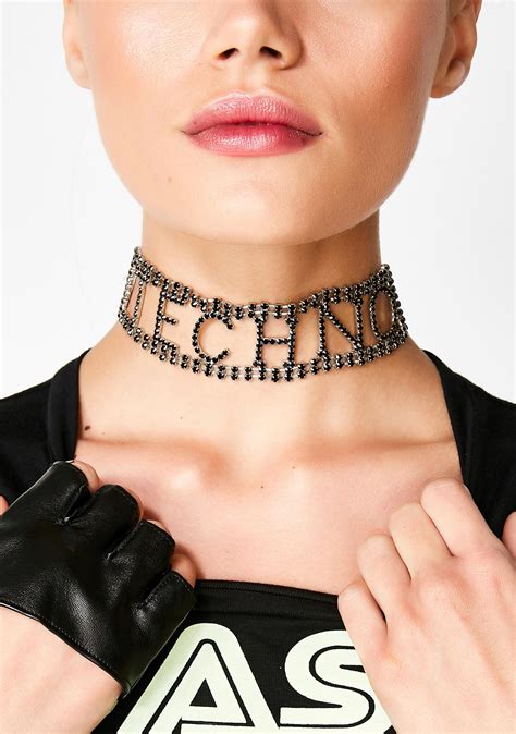 Techno Rhinestone Choker Dolls Kill