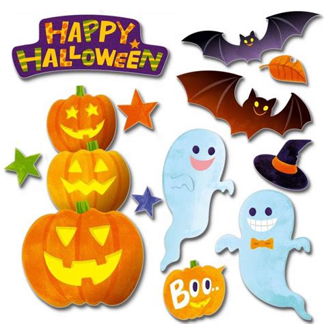 Halloween Cutouts And Decorations With Bats Pumpkins Ghostes Bat S