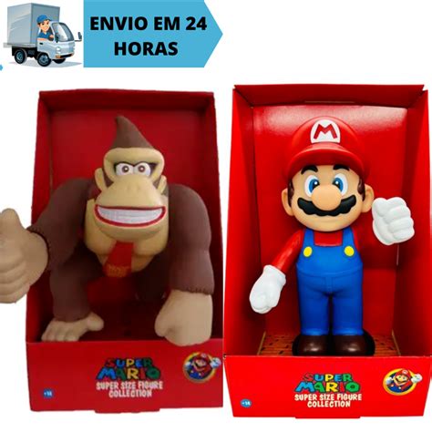 Combo Kit Bonecos Grandes Donkey Kong E Mario Bros Articul Vel Cm