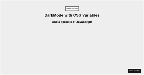 CSS Variables Dark Mode Codesandbox