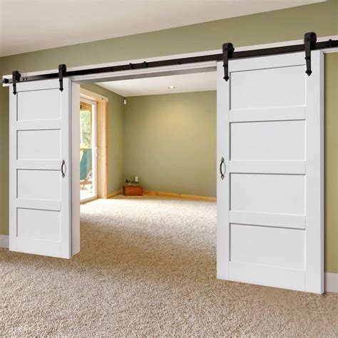 Thruslide Traditional Montserrat Shaker White Sliding Double Door