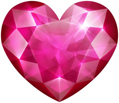 Pink Crystal Heart Png Clip Art Image