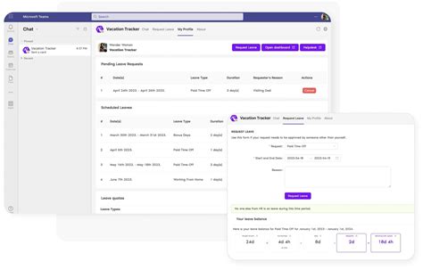 Vacation Tracker For Microsoft Teams Features Vacation Tracker