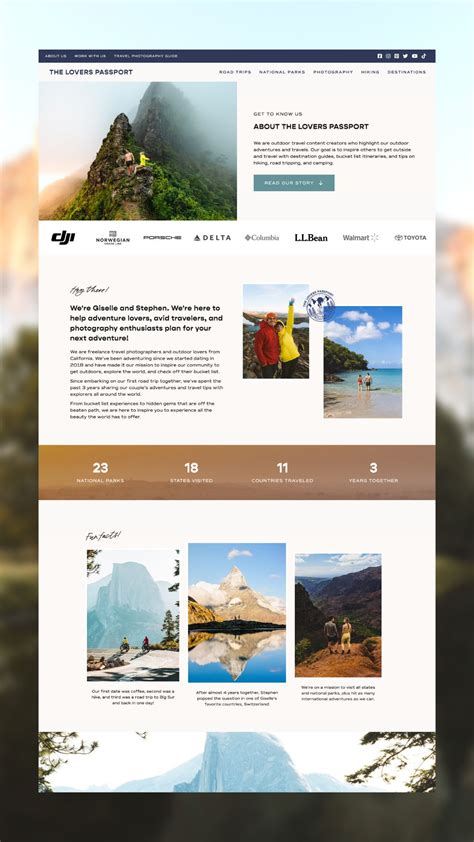 Travel Photography Website Design for The Lovers Passport