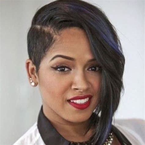 Asymmetrical Shaved Side Hairstyle For Black Women Short Shaved