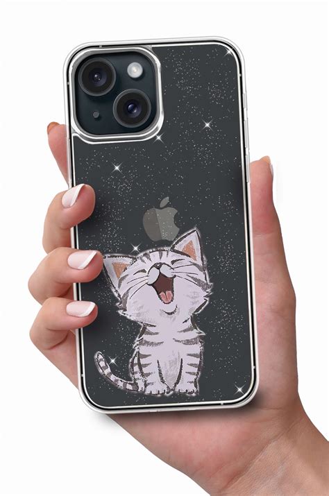 Etui Do Iphone Bezbarwne Brokat Wz R Kotek Szk O