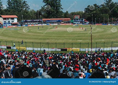 Nepali Cricket Fans Watching Match In Tu Ground Editorial Image Image