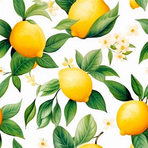 Premium AI Image | Watercolor lemon seamless pattern tile Wallpaper ...