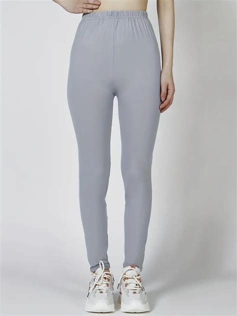 Sexy Solid Simple Leggings Casual High Waist Elastic Fashion Temu