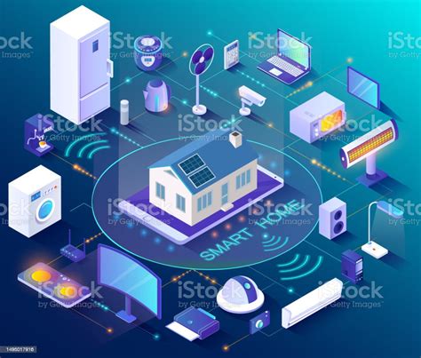 Vetores De Casa Inteligente Conceito De Sistema De Tecnologia Doméstica Com Controle