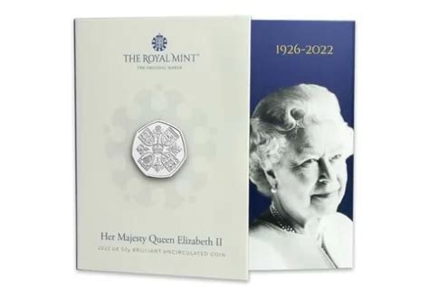 IN MEMORIAM HER Majesty Queen Elizabeth II 2022 50p Brilliant