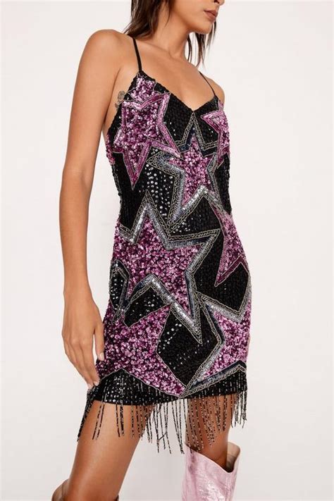 Tassel Beaded Star Mini Dress Nasty Gal