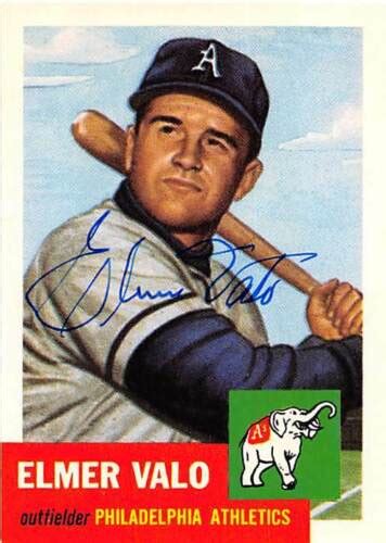 Elmer Valo Autographed Baseball Card Athletics Topps