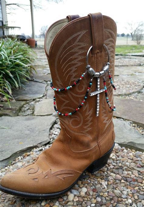 Boot Bling Fantastic Seed Bead Chains And Large Rhinestone Cross Make A Plain Pair Of Boots