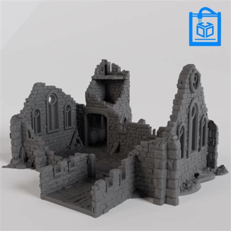 Kasenport Church Ruins Tabletop Gaming Terrain 3d Print 10152028