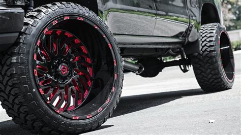 Tis Wheels B Custom Gloss Black With Red Accents Off Road Rims