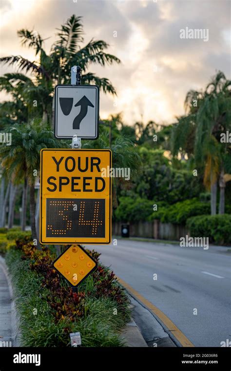 Photo Of A Speed Limit Radar Sign Stock Photo Alamy