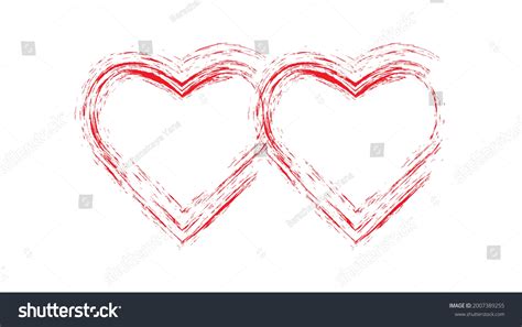 Brush Drawing Shape Heart Symbol Love Stock Vector (Royalty Free ...