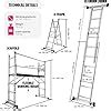 Tectake Aluminium Multi Purpose Ladder Adjustable 3 In 1 Scaffolding