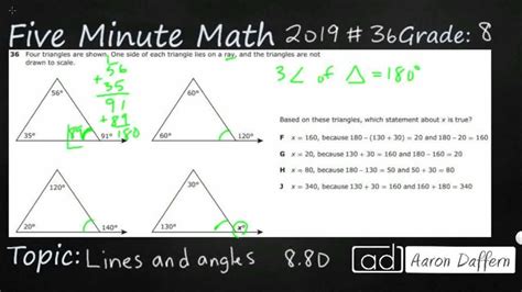 8th Grade Staar Practice Lines And Angles 8 8d 3 Youtube