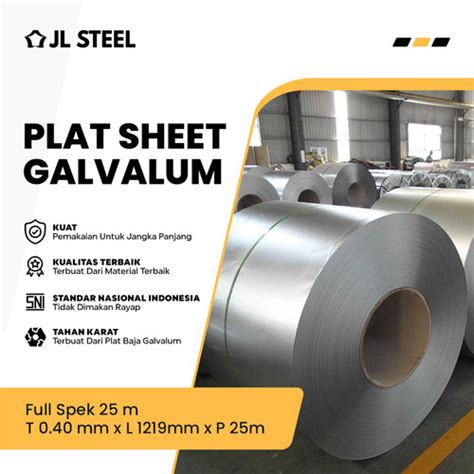 Jual Seng Galvalum Talang Plat Sheet T 0 4 Mm X L 1219 Mm X P 25m FULL