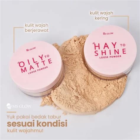 Hay To Shine Natural Loose Powder Ms Glow Bedak Tabur Ms Glow Tahan