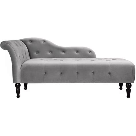 Katidap Small Modern Furniture Grey Velvet Chaise Lounge Sofa With