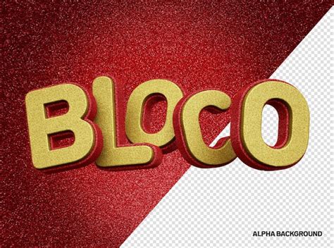 Bloco De Carnaval De Letra 3d Textura Realista De Ouro E Vermelho