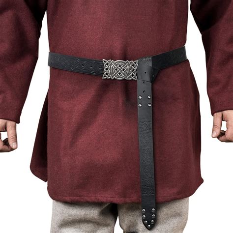 Geruwam Ceinture Viking médiévale Ceinture en Faux Cuir Embossé