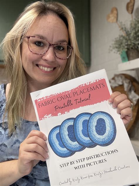 Oval Fabric Placemats Printable Tutorial - Kristy's Handmade Creations