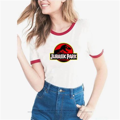 Newest Jurassic Park Print Modal T Shirt For Women Tops Casual Brand