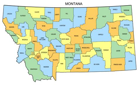 Montana County Map - World Map Wizard