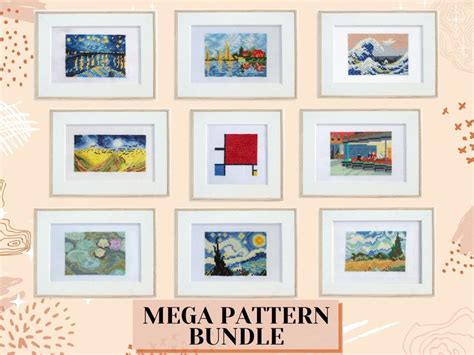 Mega Bundle Pdf Book Cross Stitch Pattern Mini Masterpieces Etsy