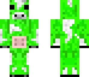 Neon Green mushroom cow | Minecraft Skin