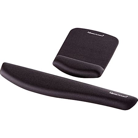 Fellowes PlushTouch Mouse Pad With Wrist Rest Black Office Depot