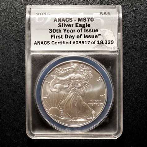 Silver American Eagle Anacs Ms First Day Of Issue Numismax