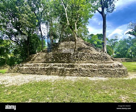 Mayan Ruin Structure B2 At Cahal Pech Archaelogical Reserve In San