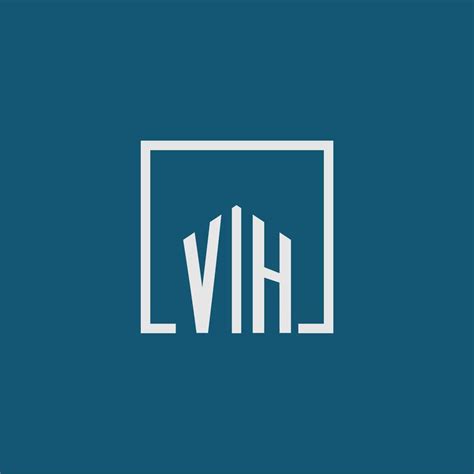 Vh Initial Monogram Logo Real Estate In Rectangle Style Design