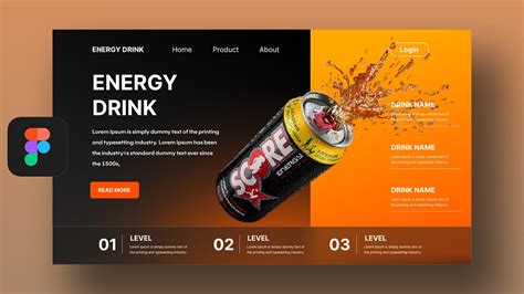 Energy Drink Landing Page Figma Tutorial YouTube