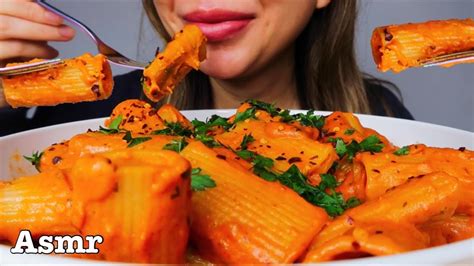 Asmr Creamy Rigatoni Pasta Mukbang Eating Sounds No Talking Instant