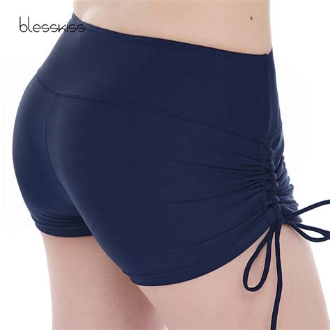 Blesskiss High Waist Bikini Bottoms Women Plus Size Swim Shorts For