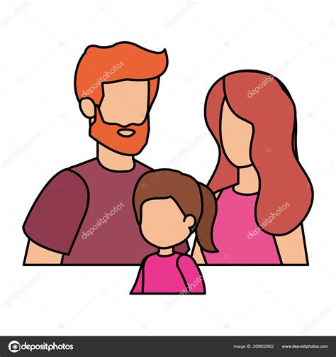 Padres Pareja Con Hija Personajes Vector De Stock Por Yupiramos 269902962