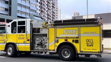 Honolulu Fire Department Engine 2 Reserveairhorn Responding Youtube