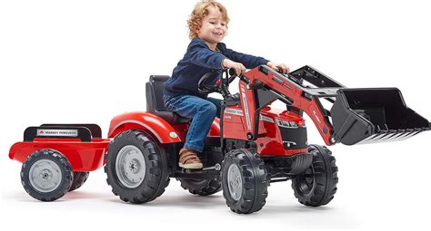Red Massey Ferguson S8740 Pedal Tractor With Loader And Trailer Playbox