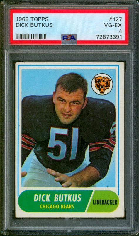 Topps Dick Butkus Chicago Bears Hof Sp Psa Vg Ex Great