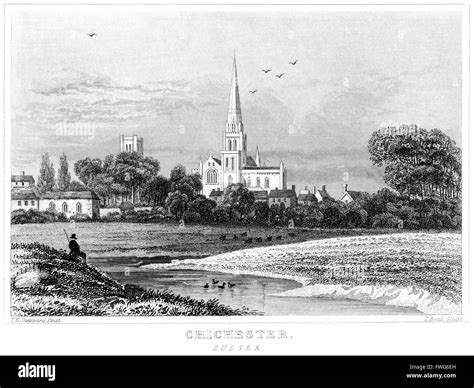 An Engraving Of Chichester Sussex Scanned At High Resolution From A